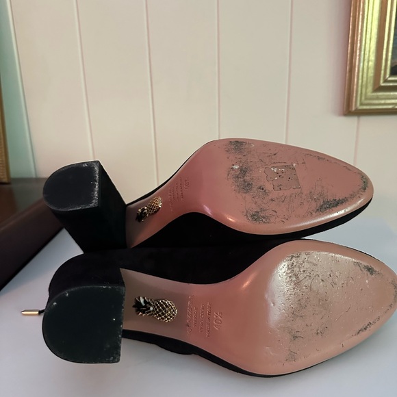 Aquazzura Elegant Black Suede Heels